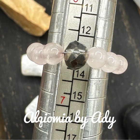Pink Quartz gem beaded boho ring - Picture 2 of 2